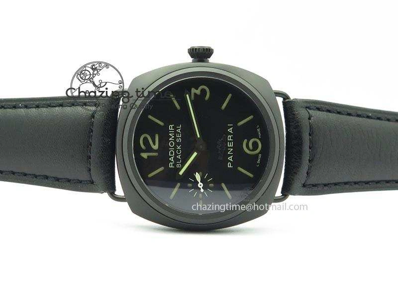 PAM 292J Real Ceramic ZF 1:1 Best Edition On Black Leather Strap A6497