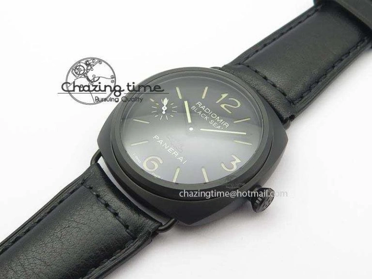 PAM 292J Real Ceramic ZF 1:1 Best Edition On Black Leather Strap A6497