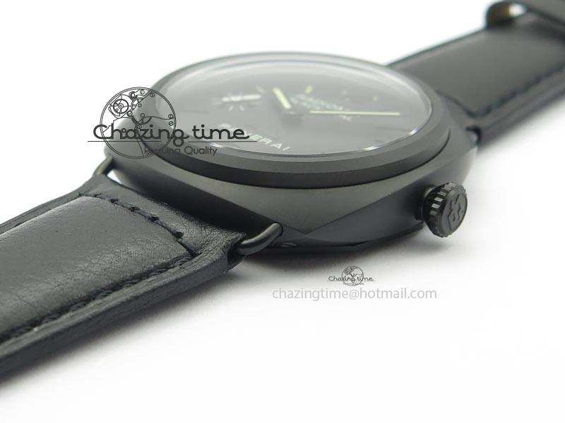 PAM 292J Real Ceramic ZF 1:1 Best Edition On Black Leather Strap A6497