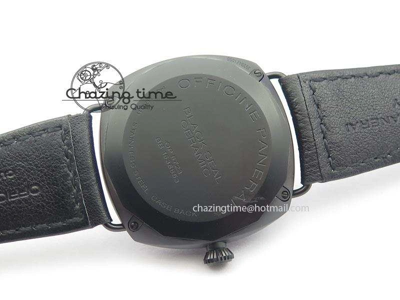 PAM 292J Real Ceramic ZF 1:1 Best Edition On Black Leather Strap A6497