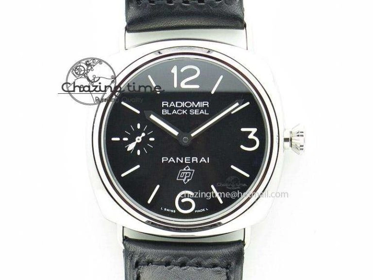 PAM 380 SS Black Dial on Black Leather Strap A6497 H-Maker