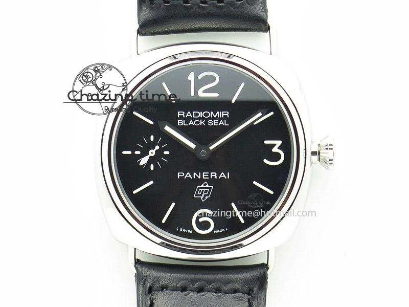 PAM 380 SS Black Dial on Black Leather Strap A6497 H-Maker