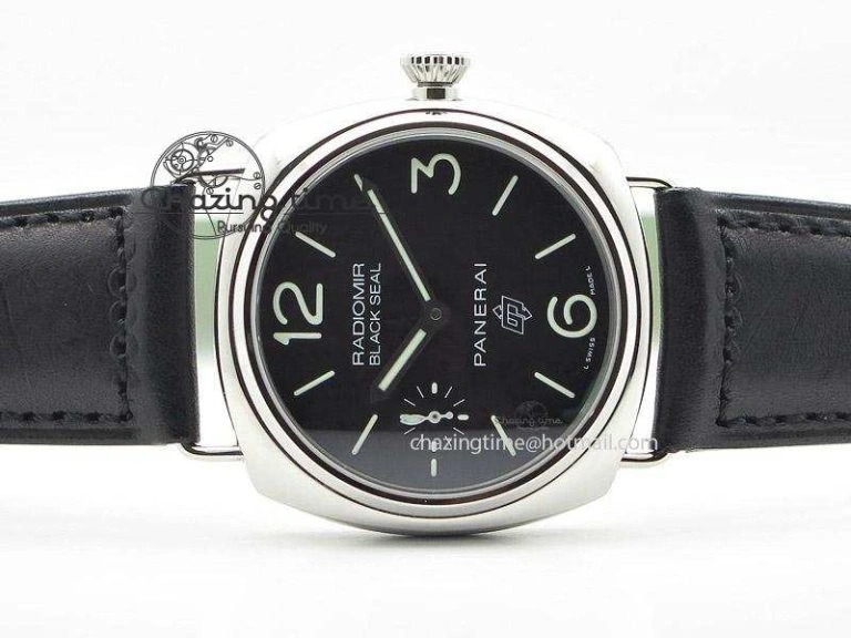 PAM 380 SS Black Dial on Black Leather Strap A6497 H-Maker