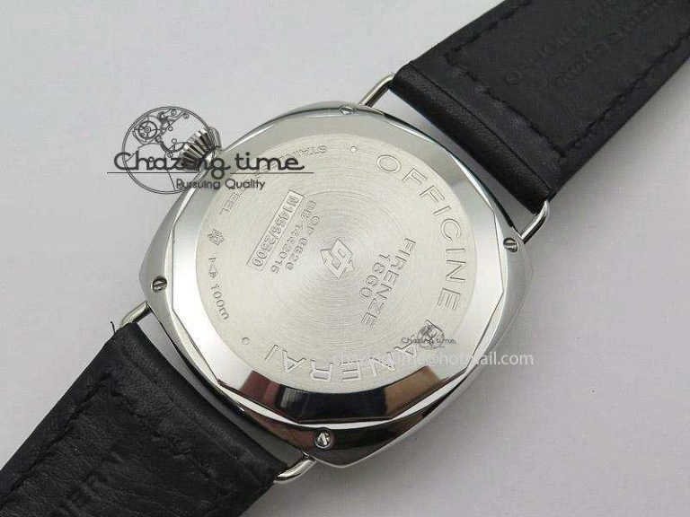PAM 380 SS Black Dial on Black Leather Strap A6497 H-Maker