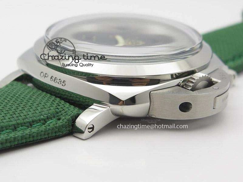 PAM 606 Q “Hong Kong” ZF Best Edition Black Dial On Green Nylon Strap P.3000 Super Clone