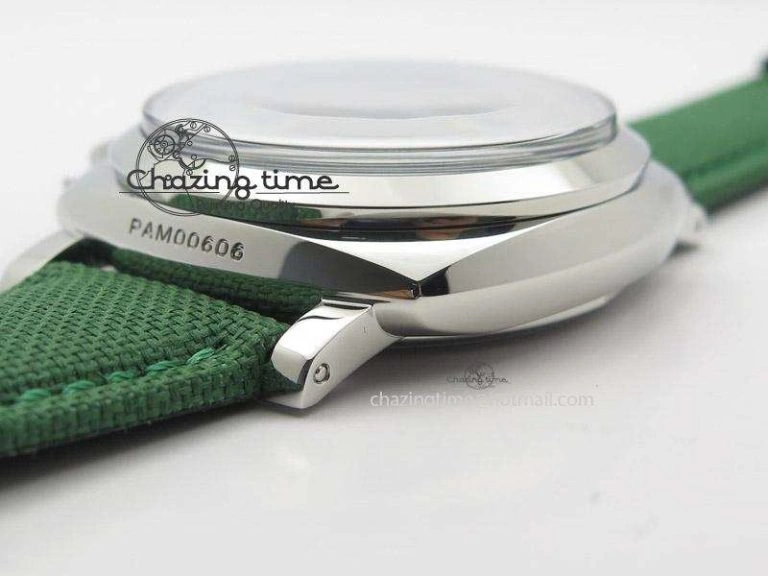PAM 606 Q “Hong Kong” ZF Best Edition Black Dial On Green Nylon Strap P.3000 Super Clone