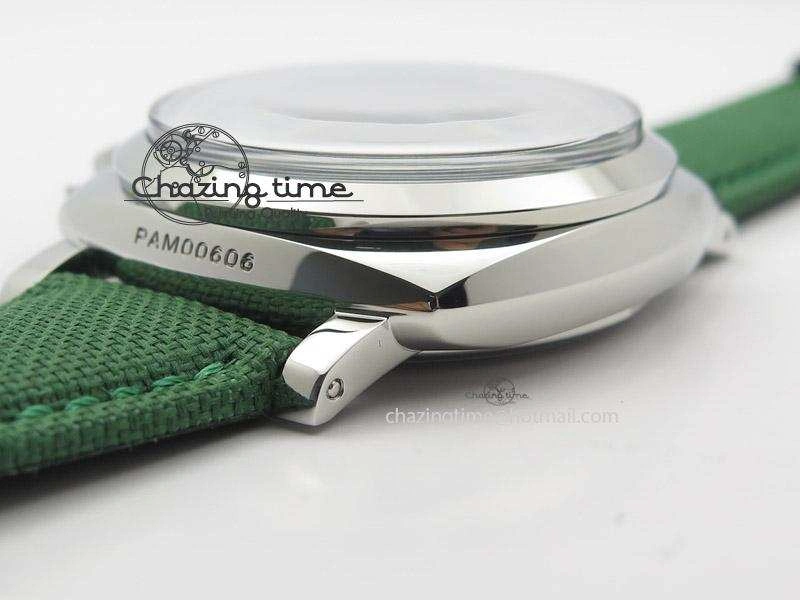 PAM 606 Q “Hong Kong” ZF Best Edition Black Dial On Green Nylon Strap P.3000 Super Clone