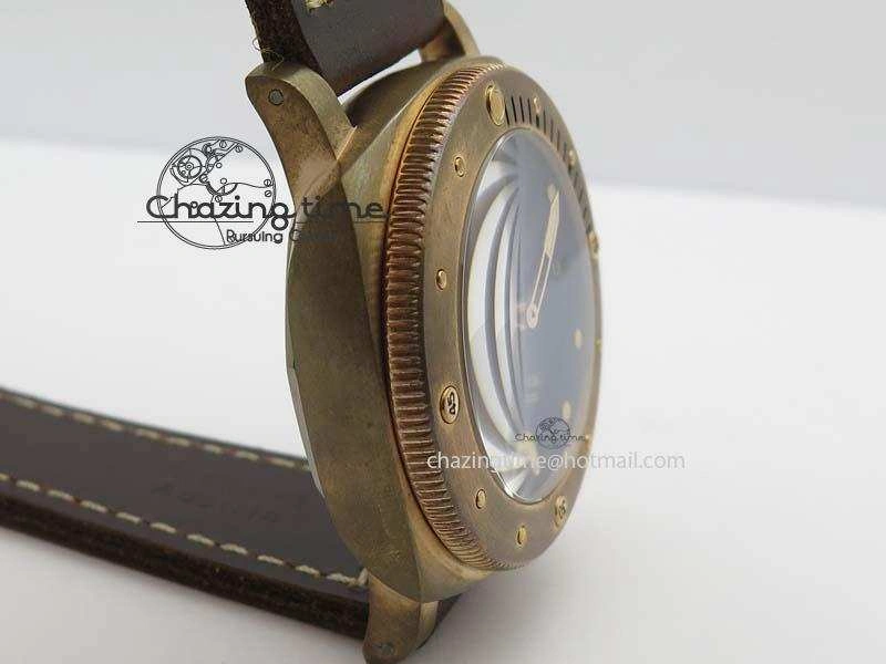 PAM 671 T Bronzo Lite XF Best Edition Blue Dial On Dark Brown Leather Strap P.9010