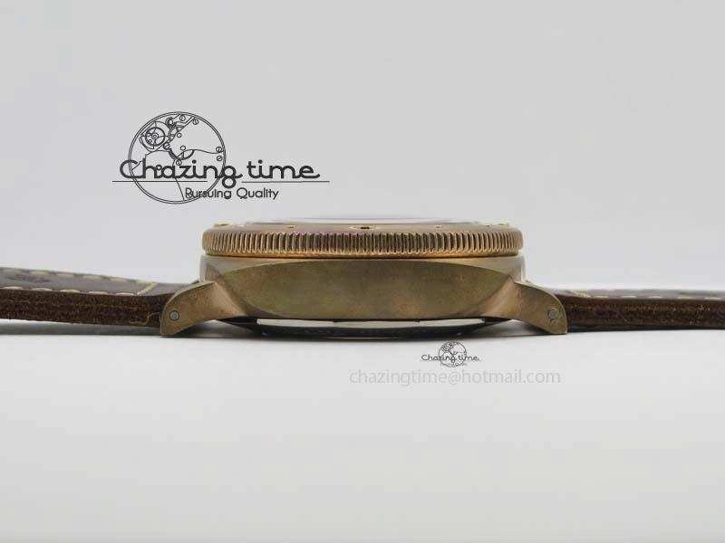 PAM 671 T Bronzo Lite XF Best Edition Blue Dial On Dark Brown Leather Strap P.9010