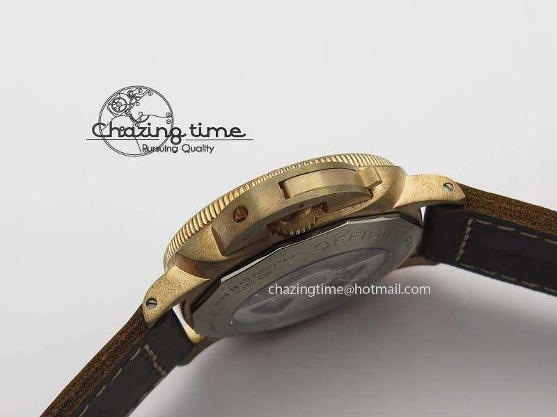 PAM 671 T Bronzo Lite XF Best Edition Blue Dial On Dark Brown Leather Strap P.9010