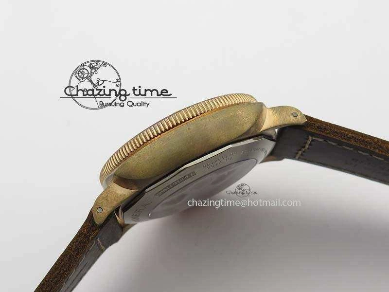 PAM 671 T Bronzo Lite XF Best Edition Blue Dial On Dark Brown Leather Strap P.9010