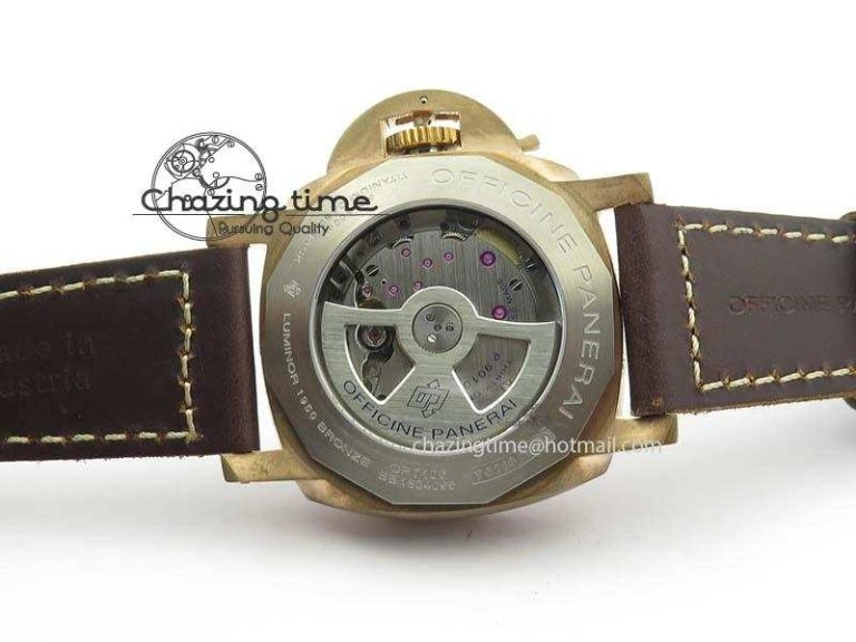 PAM 671 T Bronzo Lite XF Best Edition Blue Dial On Dark Brown Leather Strap P.9010