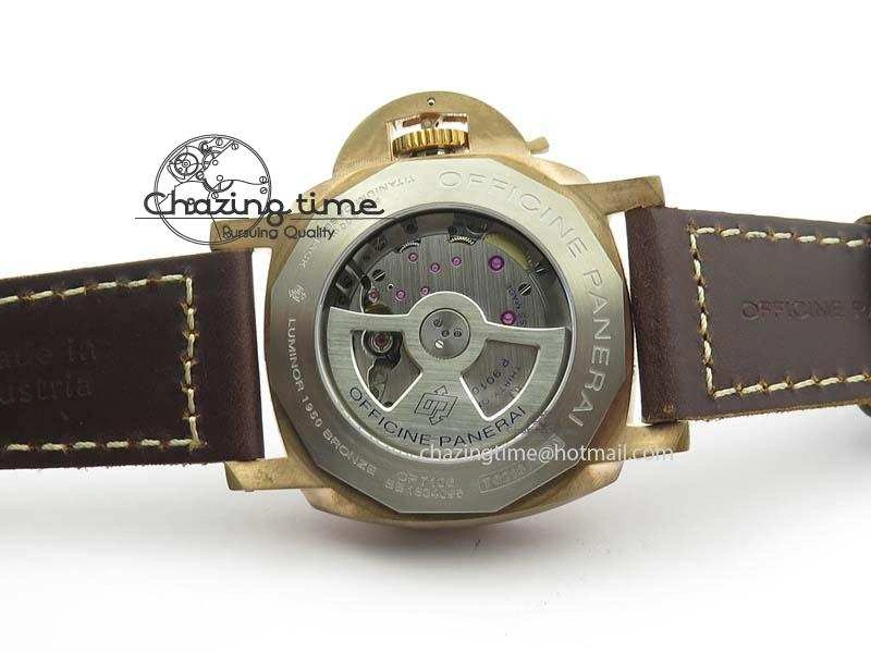 PAM 671 T Bronzo Lite XF Best Edition Blue Dial On Dark Brown Leather Strap P.9010