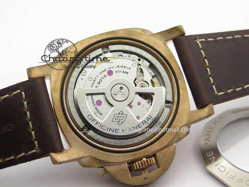 PAM 671 T Bronzo Lite XF Best Edition Blue Dial On Dark Brown Leather Strap P.9010