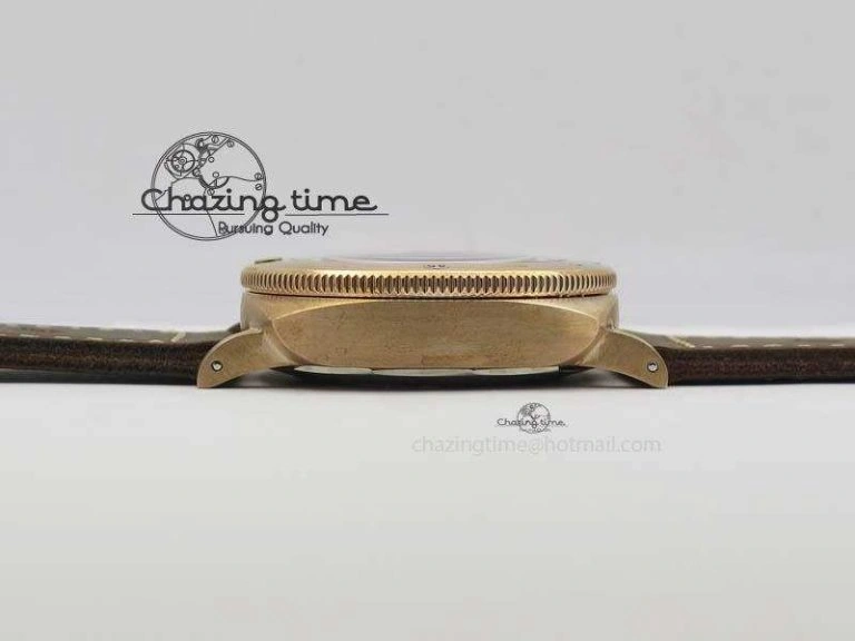 PAM 671 T Bronzo ZF Best Edition Blue Dial On Dark Brown Leather Strap P.9010