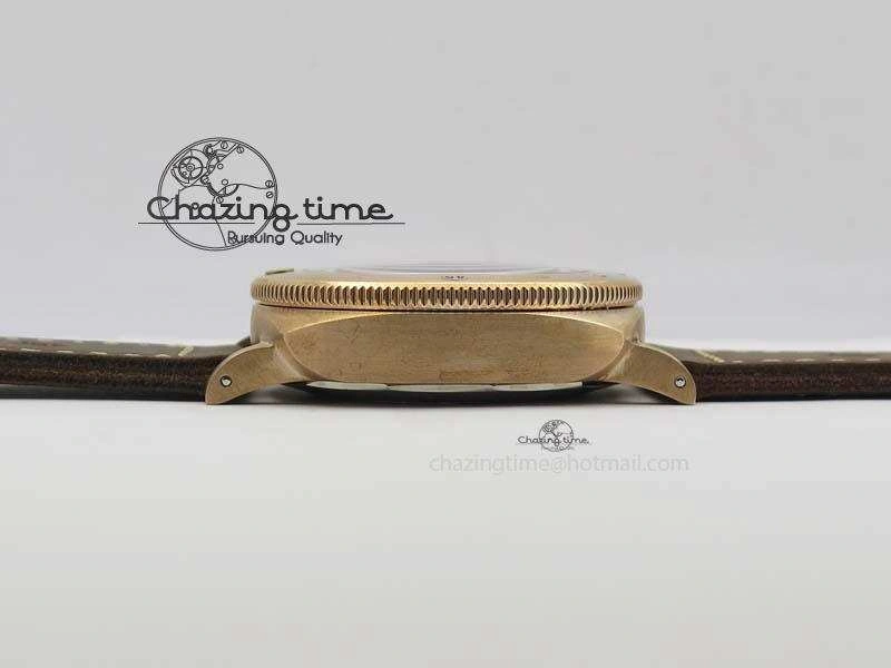 PAM 671 T Bronzo ZF Best Edition Blue Dial On Dark Brown Leather Strap P.9010