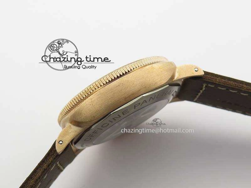 PAM 671 T Bronzo ZF Best Edition Blue Dial On Dark Brown Leather Strap P.9010
