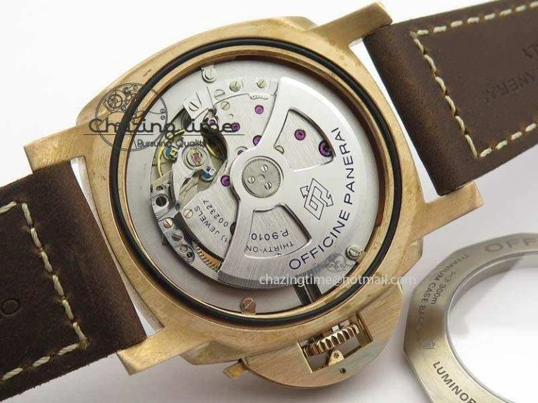 PAM 671 T Bronzo ZF Best Edition Blue Dial On Dark Brown Leather Strap P.9010