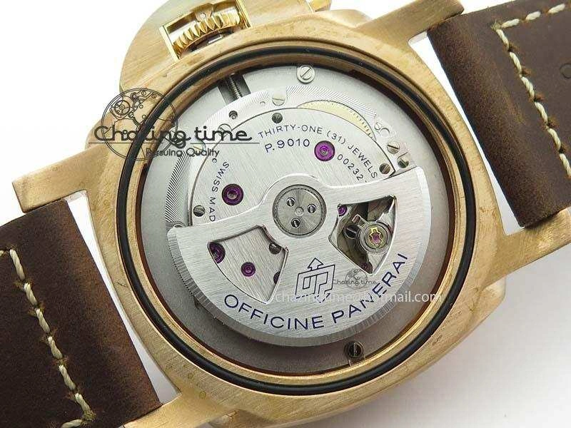 PAM 671 T Bronzo ZF Best Edition Blue Dial On Dark Brown Leather Strap P.9010