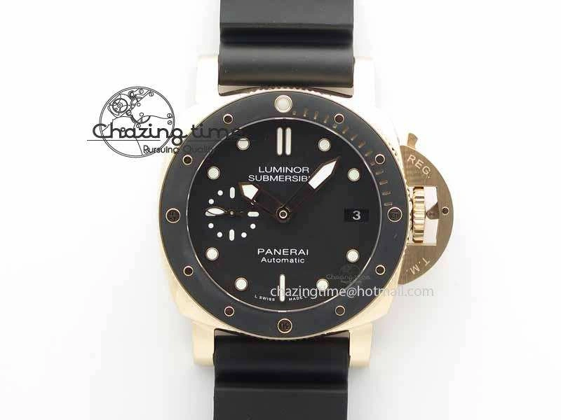 PAM 684 Luminor Submersible RG XF 1:1 Best Edition On Black Rubber Strap P.9010