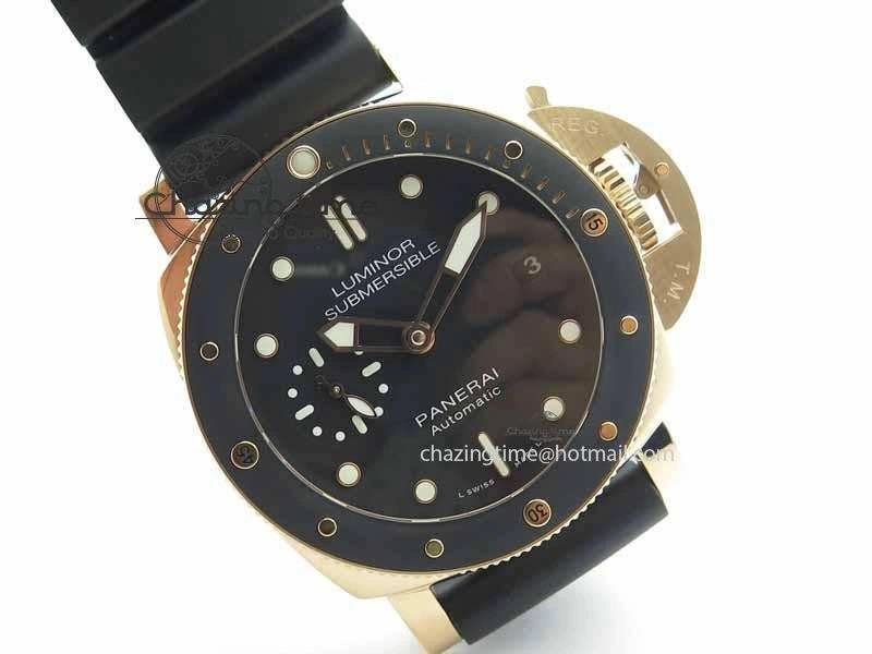 PAM 684 Luminor Submersible RG XF 1:1 Best Edition On Black Rubber Strap P.9010
