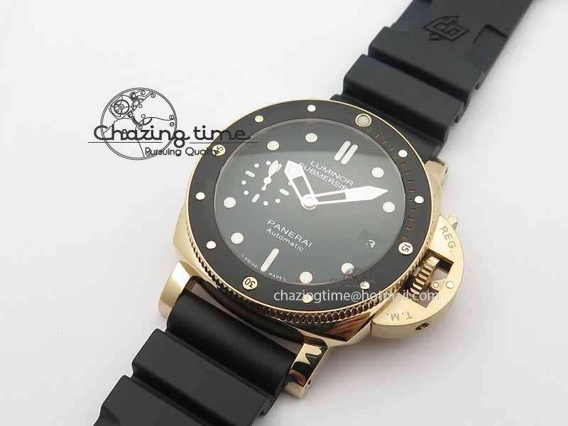 PAM 684 Luminor Submersible RG XF 1:1 Best Edition On Black Rubber Strap P.9010