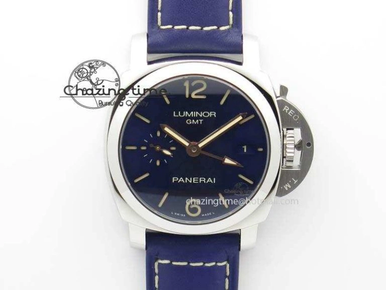 PAM 688 SS V6F Best Edition Blue Dial On Blue Leather Strap P9001