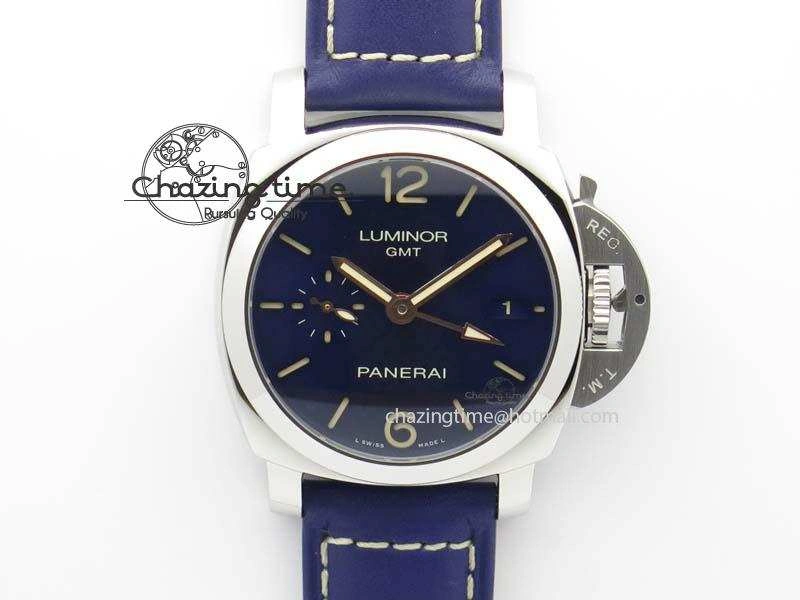 PAM 688 SS V6F Best Edition Blue Dial On Blue Leather Strap P9001