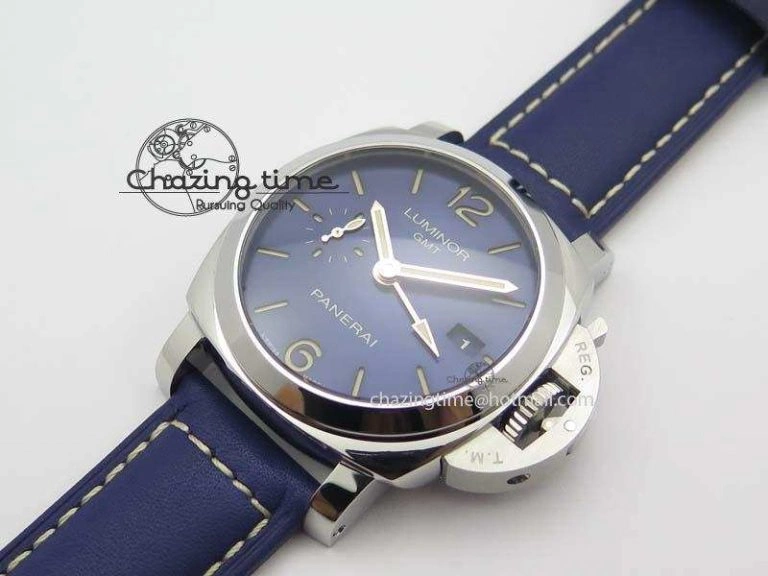 PAM 688 SS V6F Best Edition Blue Dial On Blue Leather Strap P9001