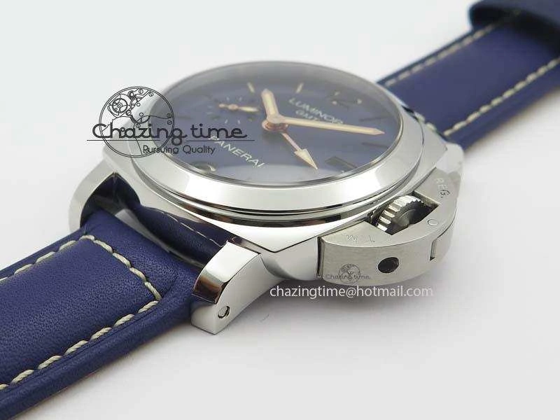 PAM 688 SS V6F Best Edition Blue Dial On Blue Leather Strap P9001