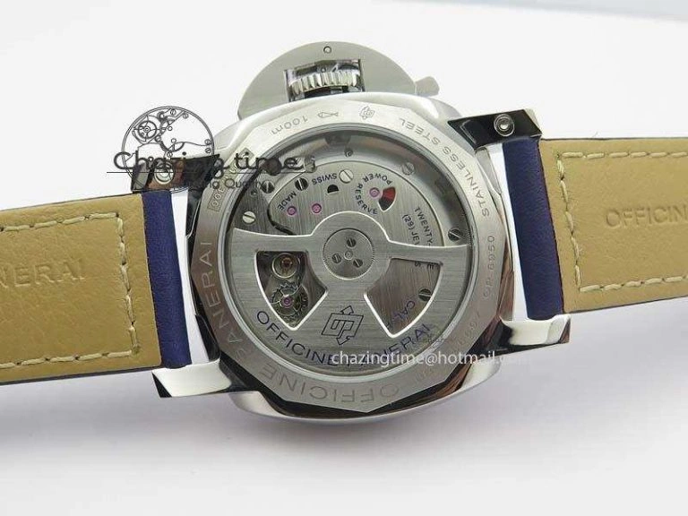 PAM 688 SS V6F Best Edition Blue Dial On Blue Leather Strap P9001