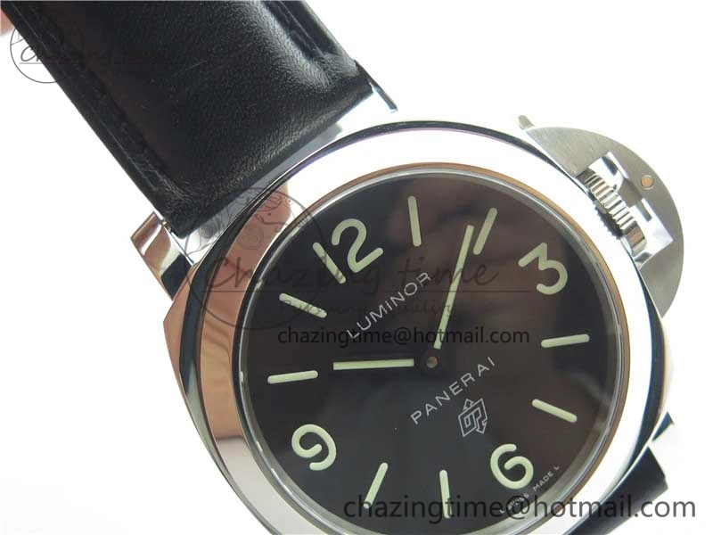 PAM000 Q VSF 1:1 Best Edition Black Dial On Black Leather Strap A6497( Free Rubber Strap )