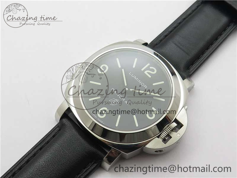 PAM000 Q VSF 1:1 Best Edition Black Dial On Black Leather Strap A6497( Free Rubber Strap )