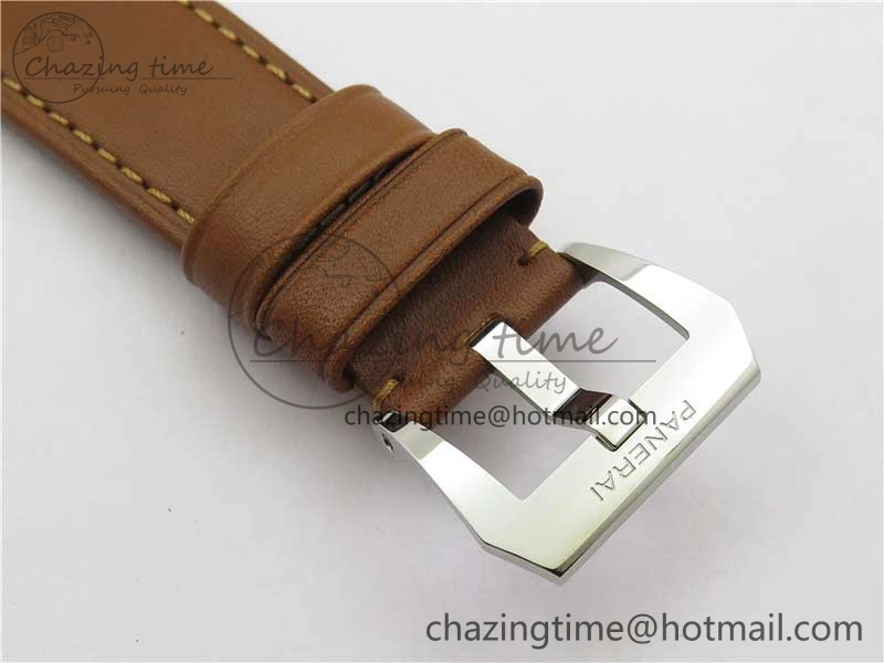 PAM005 P Noob 1:1 Best Edition on Brown Leather Strap A6497 with Y-Incabloc V12s