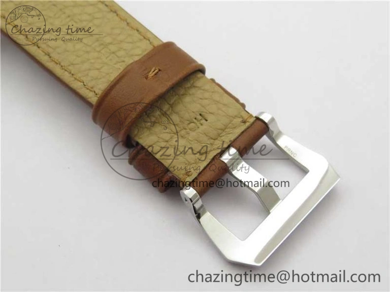 PAM005 P Noob 1:1 Best Edition on Brown Leather Strap A6497 with Y-Incabloc V12s