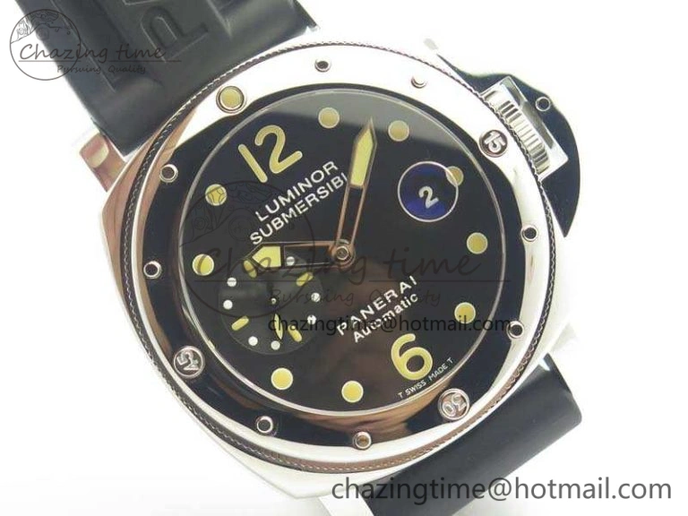 PAM024 XF 1:1 Best Edition Black Dial On Rubber Strap A7750 V2
