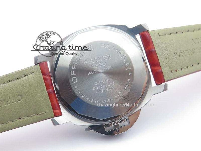 PAM049 F V6F 1:1 Best Edition On Red Leather Strap A7750