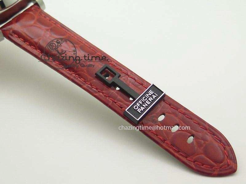 PAM049 F V6F 1:1 Best Edition On Red Leather Strap A7750