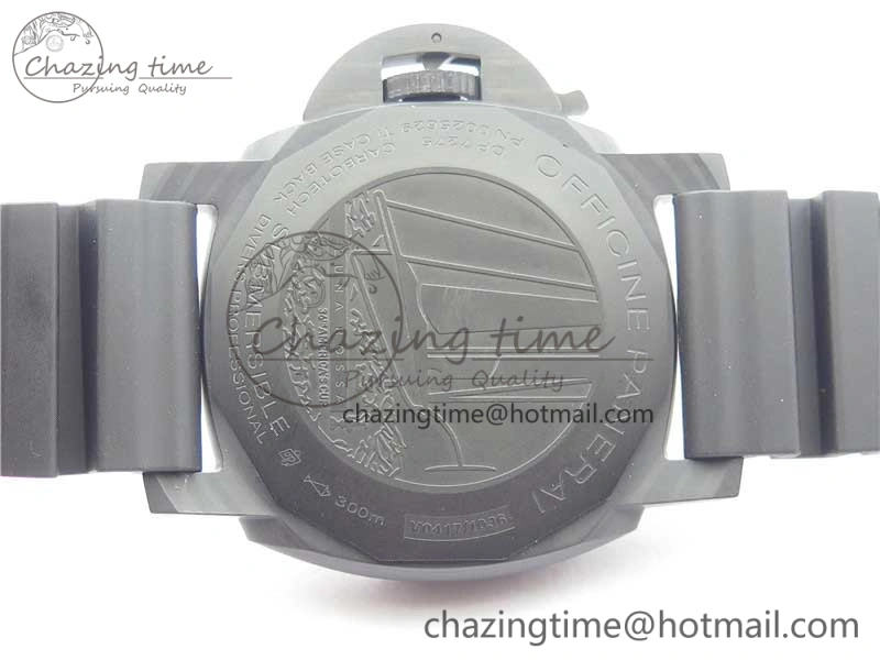 PAM1039 Carbotech VSF Best Edition Dark Grey Sail Dial on Rubber Strap P.9010 Clone (Free White Rubber Strap)