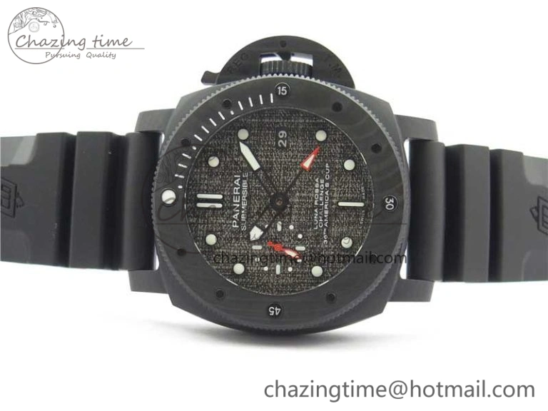 PAM1039 Carbotech VSF Best Edition Dark Grey Sail Dial on Rubber Strap P.9010 Clone (Free White Rubber Strap)