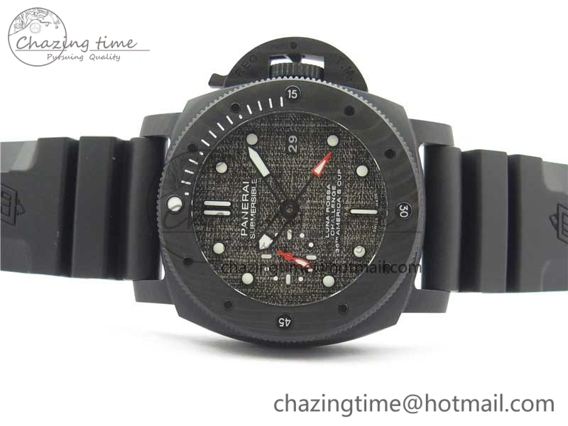 PAM1039 Carbotech VSF Best Edition Dark Grey Sail Dial on Rubber Strap P.9010 Clone (Free White Rubber Strap)