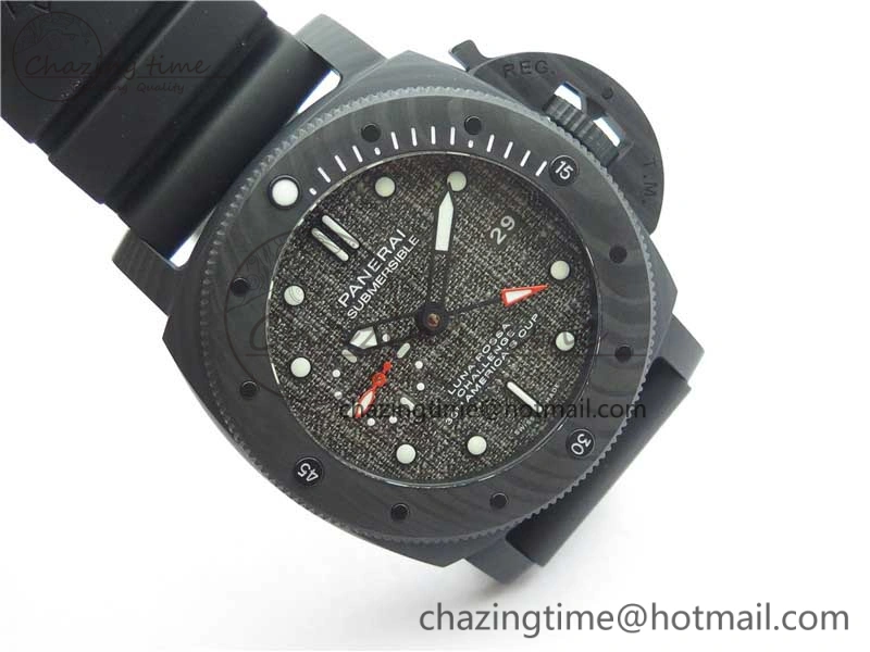 PAM1039 Carbotech VSF Best Edition Dark Grey Sail Dial on Rubber Strap P.9010 Clone (Free White Rubber Strap)