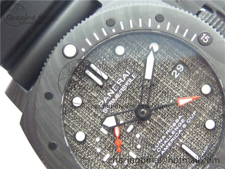 PAM1039 Carbotech VSF Best Edition Dark Grey Sail Dial on Rubber Strap P.9010 Clone (Free White Rubber Strap)