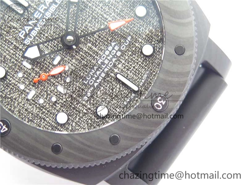 PAM1039 Carbotech VSF Best Edition Dark Grey Sail Dial on Rubber Strap P.9010 Clone (Free White Rubber Strap)