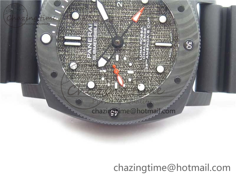PAM1039 Carbotech VSF Best Edition Dark Grey Sail Dial on Rubber Strap P.9010 Clone (Free White Rubber Strap)