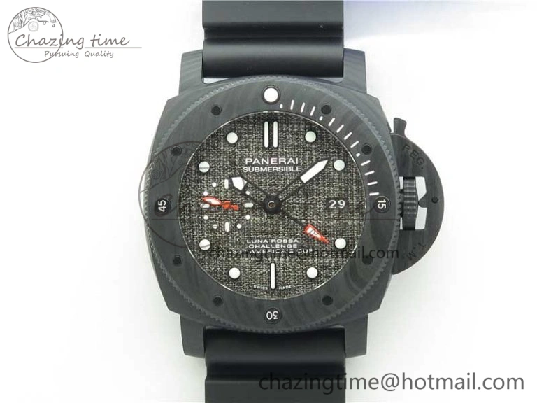 PAM1039 Carbotech VSF Best Edition Dark Grey Sail Dial on Rubber Strap P.9010 Clone (Free White Rubber Strap)