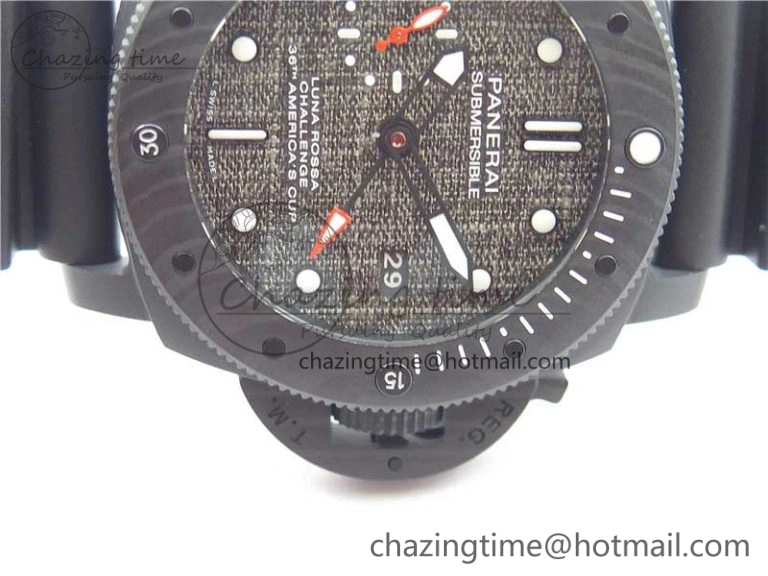 PAM1039 Carbotech VSF Best Edition Dark Grey Sail Dial on Rubber Strap P.9010 Clone (Free White Rubber Strap)