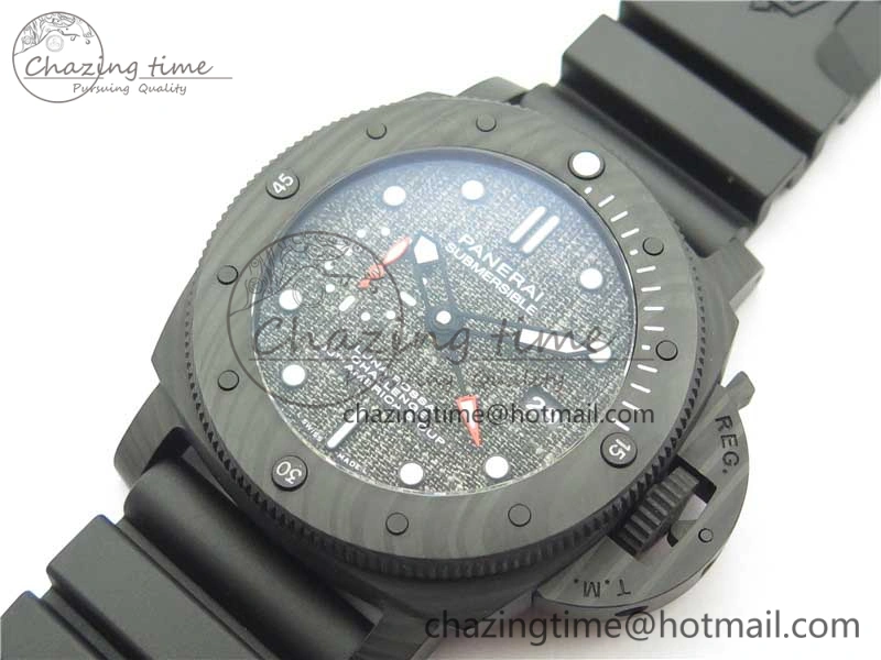 PAM1039 Carbotech VSF Best Edition Dark Grey Sail Dial on Rubber Strap P.9010 Clone (Free White Rubber Strap)