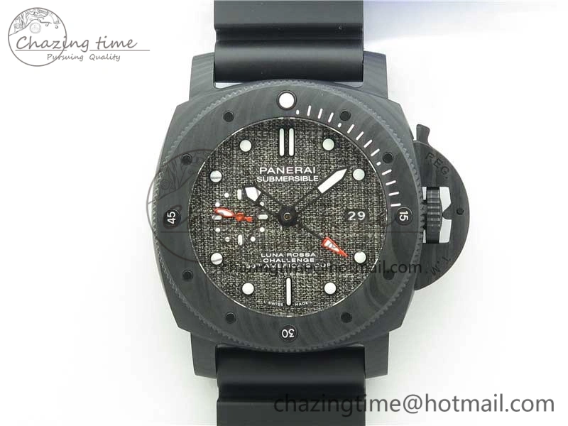 PAM1039 Carbotech VSF Best Edition Dark Grey Sail Dial on Rubber Strap P.9010 Clone (Free White Rubber Strap)