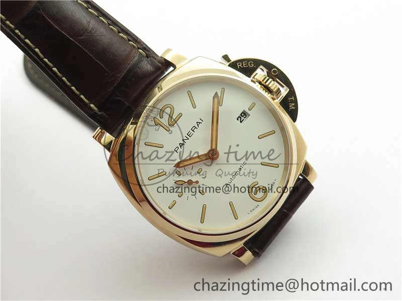 PAM1042 Luminor Due RG VSF Best Edition White Dial on Leather Strap AXXXIV